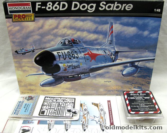 Monogram 1/48 F-86D Sabre Dog Pro Modeler + Black Box Cockpit + Eduard PE + Eagle Strike Decals - 97th Sq or 498th FIS USAF, 85-5960 plastic model kit